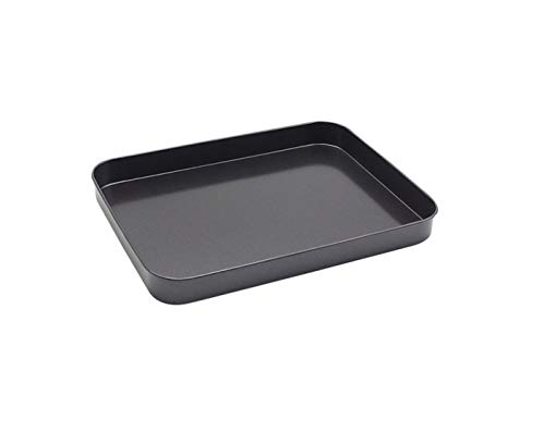 anaan Mimas Bandeja de Servicio Decorative Metal Acero Inoxidable Organizador Joyas Bandejas para Servir Desayuno Rectangular Moderno 25x19x2.5 cm (Negro)