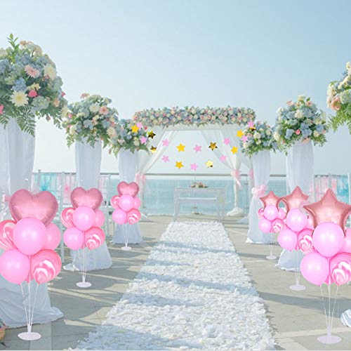 ANBET Kit de Soporte de Globos de Mesa de Paquete 2, Globos Claros Soporte Holder con 14 Globos, 2 Bases de Globos y 1 Estrella para Decoraciones de Fiesta, Boda, Navidad, celebración