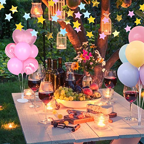 ANBET Kit de Soporte de Globos de Mesa de Paquete 2, Globos Claros Soporte Holder con 14 Globos, 2 Bases de Globos y 1 Estrella para Decoraciones de Fiesta, Boda, Navidad, celebración