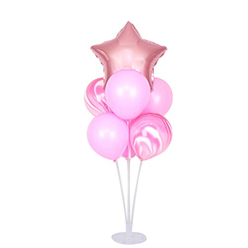 ANBET Kit de Soporte de Globos de Mesa de Paquete 2, Globos Claros Soporte Holder con 14 Globos, 2 Bases de Globos y 1 Estrella para Decoraciones de Fiesta, Boda, Navidad, celebración