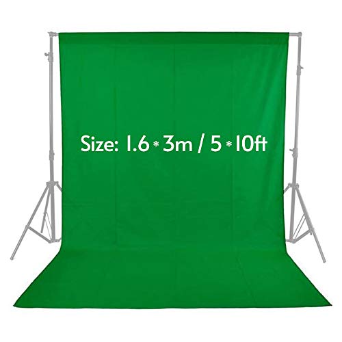 Andoer Croma Verde,1,6 x 3 m Telón de Fondo Fotografía, Tela Verde Lavable para Estudio Virtual Producción de Película Juegos(5 x 10 ft)