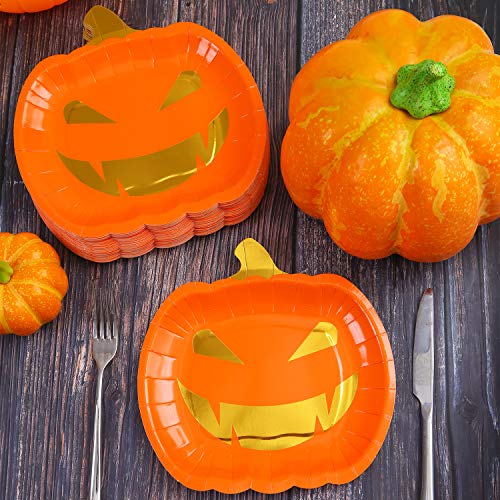 Aneco - Platos de papel para Halloween, 50 unidades, color naranja