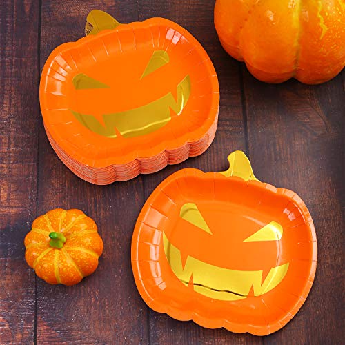 Aneco - Platos de papel para Halloween, 50 unidades, color naranja