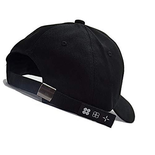 Anillo De Hierro Gorra De Béisbol K-Pop Bangtan Boys Al Aire Libre del Sombrero del Snapback Ajustable Informal Sombrero del Papá De Hip Hop Gorra (Negro)