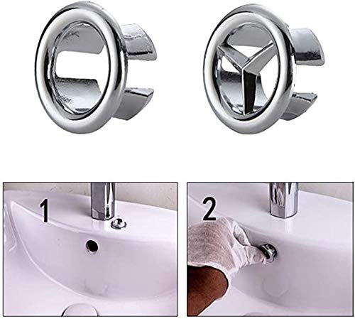 Anillo de Rebose del Fregadero,6 PCS Anillo Hueco Orificio Tapa Redonda Cubierta de Desbordamiento Tapa de drenaje Hogar Estándar Insertar en el orificio Tapas para Baño Lavabo de la cocina Lavabo