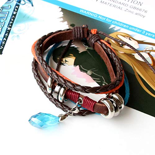 Anime Sao Sword Art Online Asuna Kirito - Pulsera con Colgante de 3 Espadas, Color Blanco