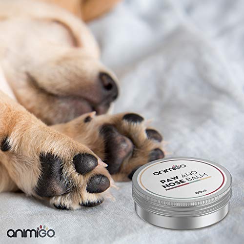 Animigo Bálsamo Natural Protector Calmante para Patas, Nariz y Piel De Perros y Gatos - Crema Hidratante, Protege y Repara Piel Seca y Agrietada, Bálsamo Protector Piel, Hocico y Almohadillas, 60ml