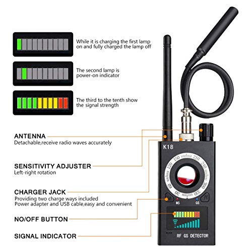 Anti espía RF detector de fallos inalámbrico señal para cámara oculta lente láser GSM dispositivo de escucha radar radio escáner alarma señal inalámbrica