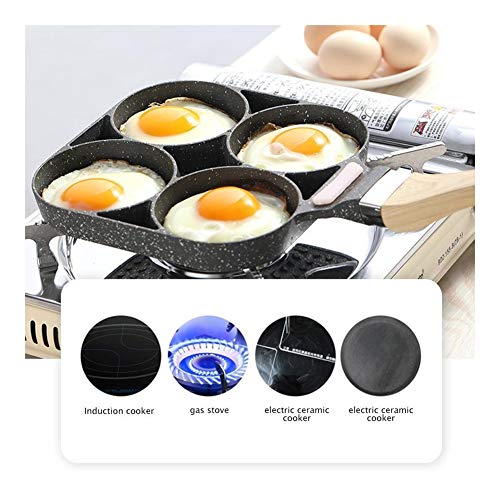 Antiadherente sartén cocina de inducción sartén O Tortilla de espesado-Pan de cuatro agujeros sartén antiadherente huevo crepes máquina filete Pot escalfado jamón olla desayuno utensilios de cocina