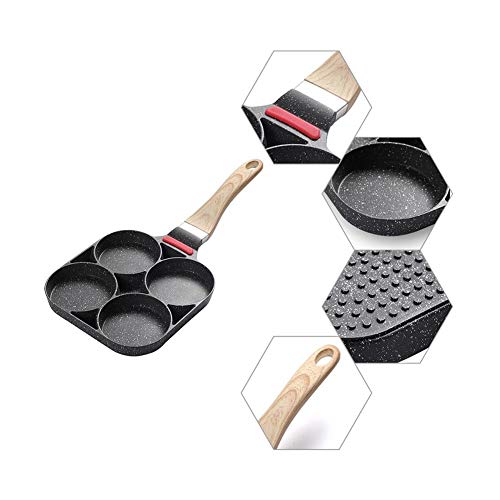 Antiadherente sartén cocina de inducción sartén O Tortilla de espesado-Pan de cuatro agujeros sartén antiadherente huevo crepes máquina filete Pot escalfado jamón olla desayuno utensilios de cocina