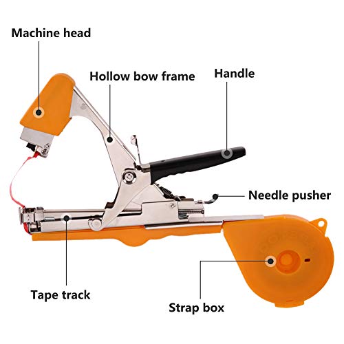 Aozzy Planta Mano Atar Atar La Máquina Jardín Tapetool- Herramienta para Atar Ramas, Planta, Vid Atar Cinta Herramienta, Tomate, el Pepino, la UVA, el del huerto Atar máquina10 Rollos Cinta Set