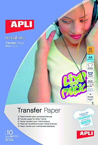APLI 4128 - Papel transfer ropa blanca 10 hojas