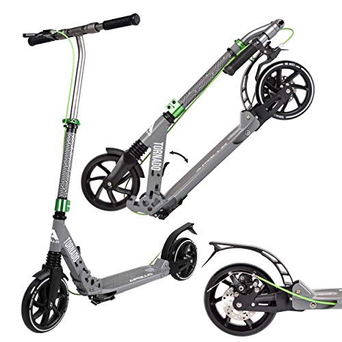 Apollo High End Scooter - Tornado City Scooter con Freno y suspensión, City Roller Plegable Ajustable en Altura, Kick Scooter para Adultos y niños