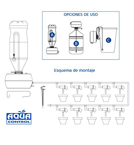 Aqua Control C4067 Kit Autónomo Programable, con Programador, Bomba y Accesorios para un Riego Automático y sin Grifo, Gris