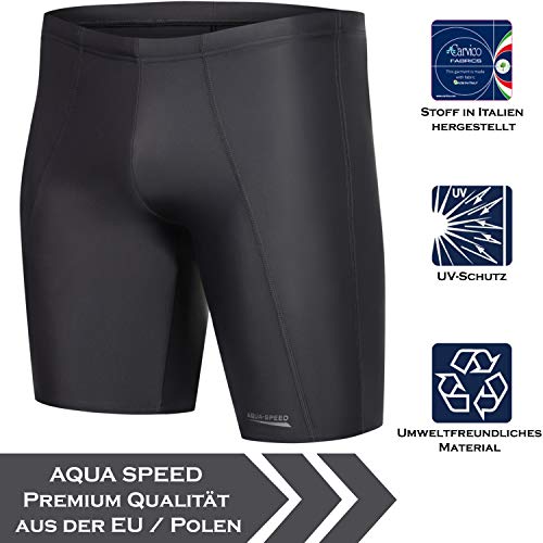 Aqua Speed Baúl de baño Hombres | Baúl de baño Ajustado hasta la Rodilla con protección UV | Sport Jammer para Hombres I Bañador para Hombres I Bañador con cordón I Largo, Talla L, Titanio