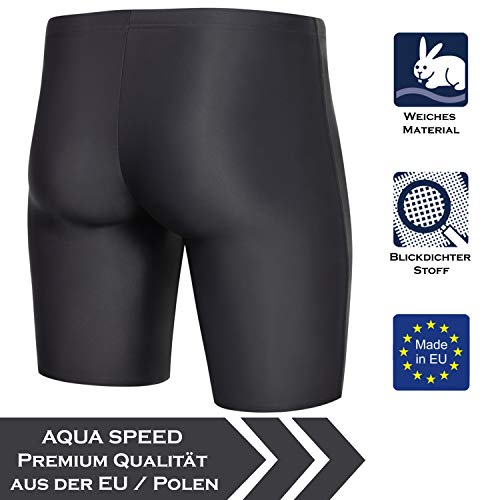 Aqua Speed Baúl de baño Hombres | Baúl de baño Ajustado hasta la Rodilla con protección UV | Sport Jammer para Hombres I Bañador para Hombres I Bañador con cordón I Largo, Talla L, Titanio