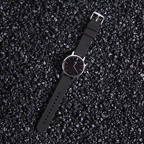 Archer Watch Straps | Repuesto de Correa Reloj de Silicona para Hombre y Mujer, Caucho Fácil de Abrochar para Relojes y Smartwatch | Negro, 20mm