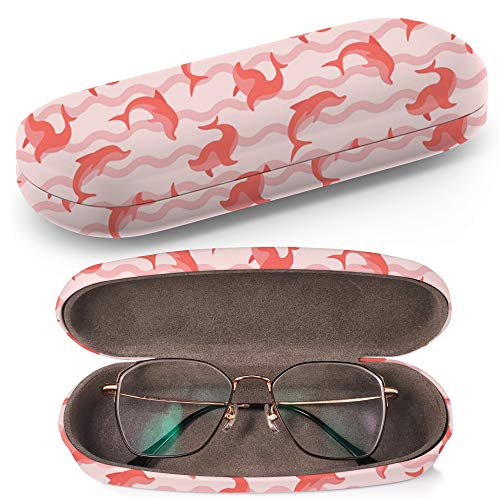 Art-Strap Estuche rígido para gafas, estuche para gafas de sol, caja de plástico con paño de limpieza para gafas, juego de delfines.