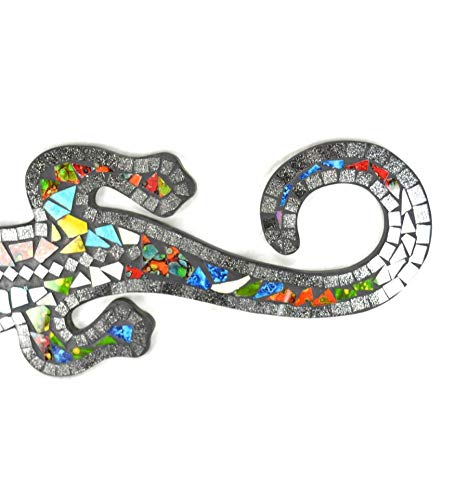 Artisanal Gecko Margouillat - Salamandra de Pared, 60 cm, diseño de Mosaico de Vidrio