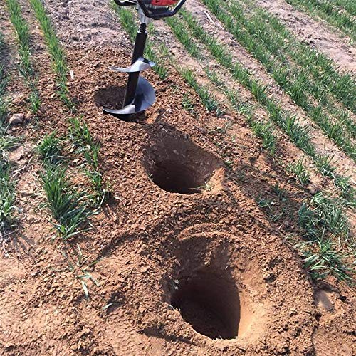 Asdomo 40/60/80/100 mm Taladro de tierra de doble hoja broca de barrena para tierra de gasolina Post agujero excavadora