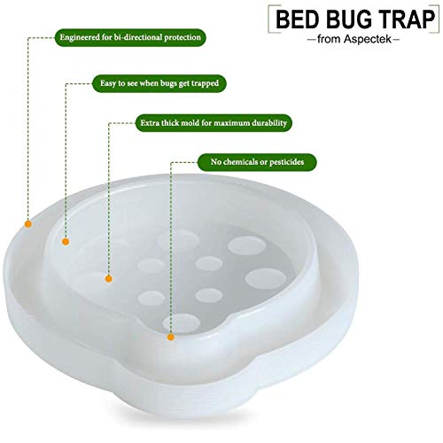 ASPECTEK Trampa para Pulgas y Chinches, Anti Chinches de Cama,Control de Insectos, Paquete de 8