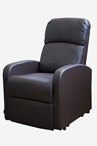 Astan Hogar AH-AR30620CH Premium Confort Coomodo - Sillón Relax Con Función Auto-Ayuda (Levanta Personas), Reclinación Eléctrica, Tapizado en PU Anti-Cuarteo, Acero, CHOCOLATE