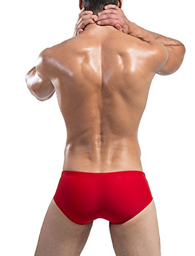 Ateid Bañador de Natación Slip para Hombre Rojo XXL