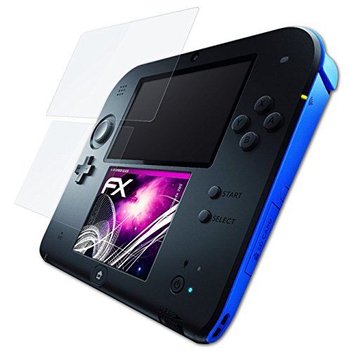 atFoliX Lámina Protectora de plástico Cristal compatible con Nintendo 2DS Película Vidrio, 9H Hybrid-Glass FX Protector Pantalla Vidrio templado de plástico (Set de 1)