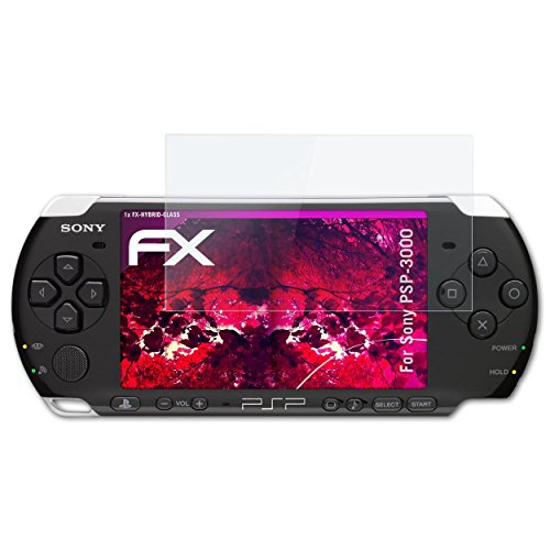 atFoliX Lámina Protectora de plástico Cristal compatible con Sony PSP-3000 Película Vidrio, 9H Hybrid-Glass FX Protector Pantalla Vidrio templado de plástico