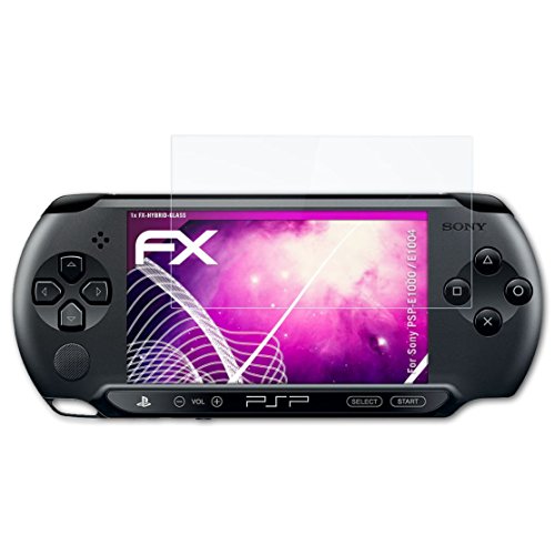 atFoliX Lámina Protectora de plástico Cristal compatible con Sony PSP-E1000 / E1004 Película Vidrio, 9H Hybrid-Glass FX Protector Pantalla Vidrio templado de plástico