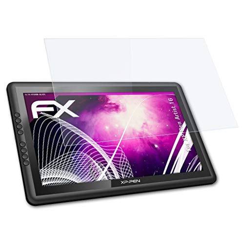 atFoliX Lámina Protectora de plástico Cristal Compatible con XP-Pen Artist 16 Película Vidrio, 9H Hybrid-Glass FX Protector Pantalla Vidrio Templado de plástico