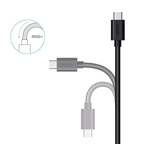 AUKEY Cable Micro USB (6 Pack: 3m x 1, 2m x 1, 1m x 2, 0.3m x 2) Cable USB de Datos Cable de Carga Rápida para Android Smartphone Samsung Galaxy S7 / S7 Edge / S6, Huawei, Sony, HTC etc. - Negro