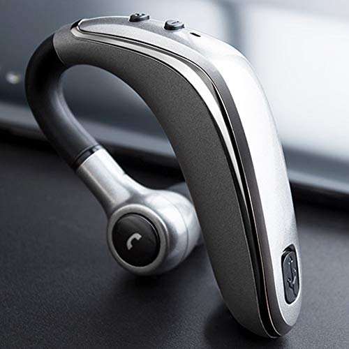 Auricular Bluetooth, auricular Bluetooth manos libres con tecnología Clear Voice Capture, auriculares Bluetooth con cancelación de ruido para teléfonos móviles, color gris free size