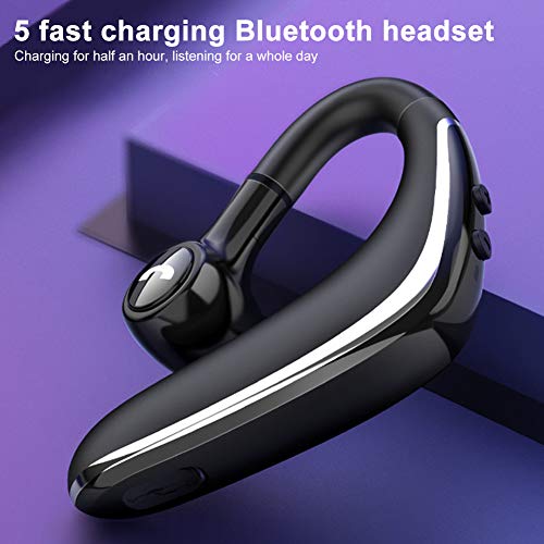 Auricular Bluetooth, auricular Bluetooth manos libres con tecnología Clear Voice Capture, auriculares Bluetooth con cancelación de ruido para teléfonos móviles, color gris free size