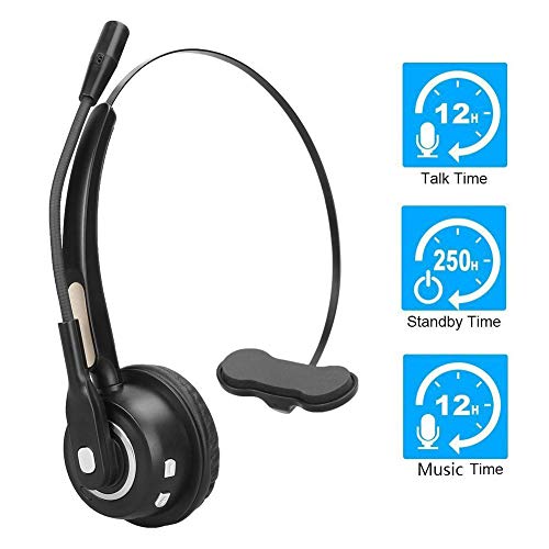 Auricular Bluetooth Inalámbrico, Chat Headset con silencio Bluetooth PC Headset con micrófono de cancelación de ruido, manos libres para Skype, Voip, Call Center, teléfonos móviles