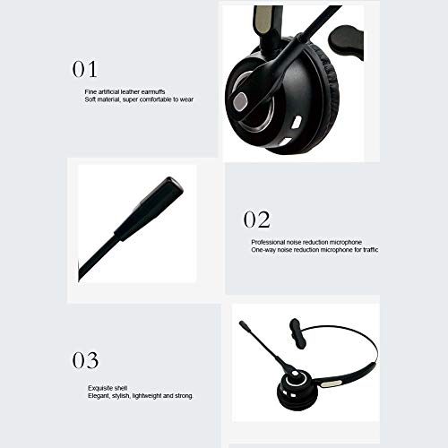 Auricular Bluetooth Inalámbrico, Chat Headset con silencio Bluetooth PC Headset con micrófono de cancelación de ruido, manos libres para Skype, Voip, Call Center, teléfonos móviles