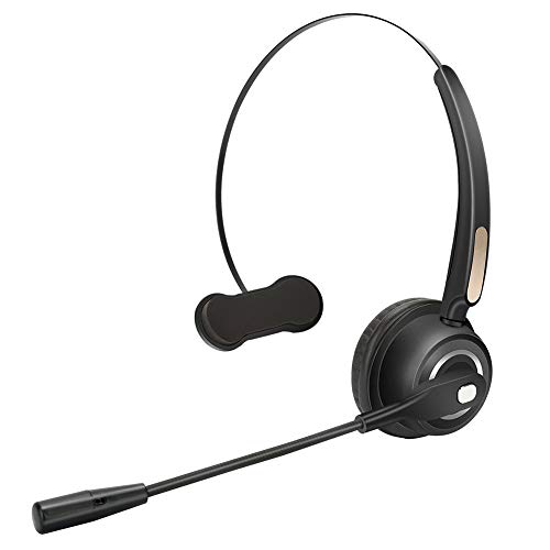 Auricular Bluetooth Inalámbrico, Chat Headset con silencio Bluetooth PC Headset con micrófono de cancelación de ruido, manos libres para Skype, Voip, Call Center, teléfonos móviles