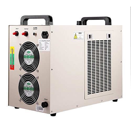 Autovictoria Water Chiller 6L Enfriador de Agua Industrial 10L / min Enfriador de Agua Enfriador 1400W Enfriador de Refrigeración por Agua 130 / 150W Tubo de Vidrio CO2(CW5200)