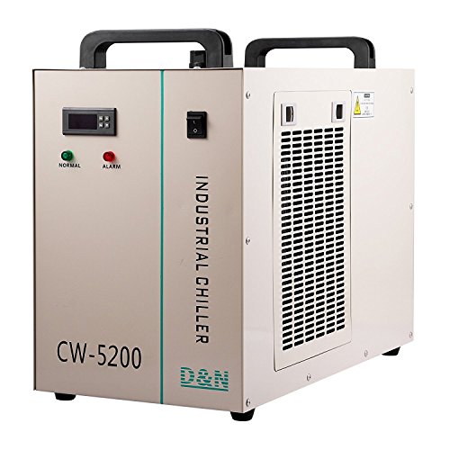 Autovictoria Water Chiller 6L Enfriador de Agua Industrial 10L / min Enfriador de Agua Enfriador 1400W Enfriador de Refrigeración por Agua 130 / 150W Tubo de Vidrio CO2(CW5200)