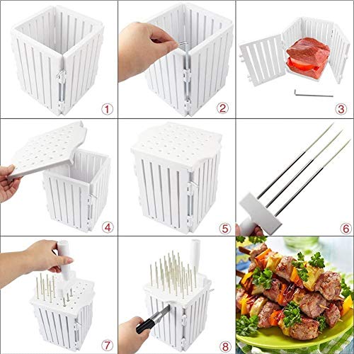 AWJ 36 Hoyos De Barbacoa Kebab Pincho Pinchos Fabricante De Alimentos Máquina De Cortar Carne Brocheta Kebab Fabricante De Cajas Máquina Grill Accesorios