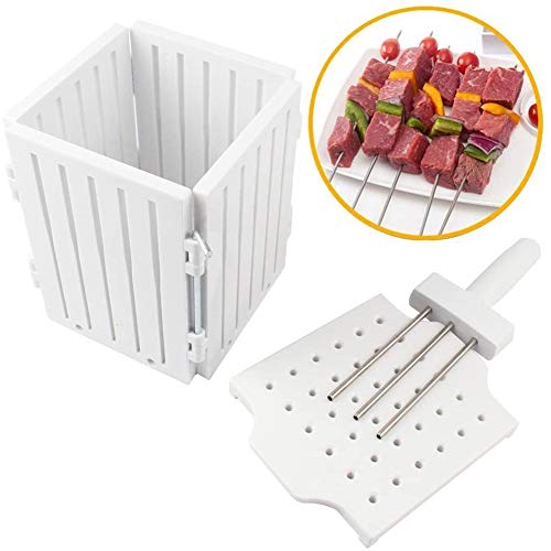 AWJ 36 Hoyos De Barbacoa Kebab Pincho Pinchos Fabricante De Alimentos Máquina De Cortar Carne Brocheta Kebab Fabricante De Cajas Máquina Grill Accesorios