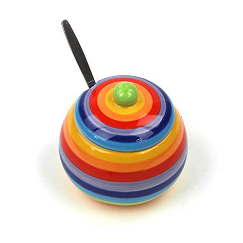 Azucarero | arco iris, diseño de azucarero de cerámica de arco iris