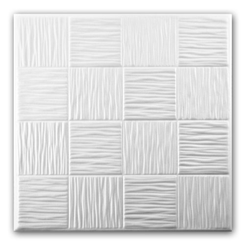 Azulejos de techo de espuma de poliestireno 0810 (paquete de 112 pc / 28 metros cuadrados) Blanco