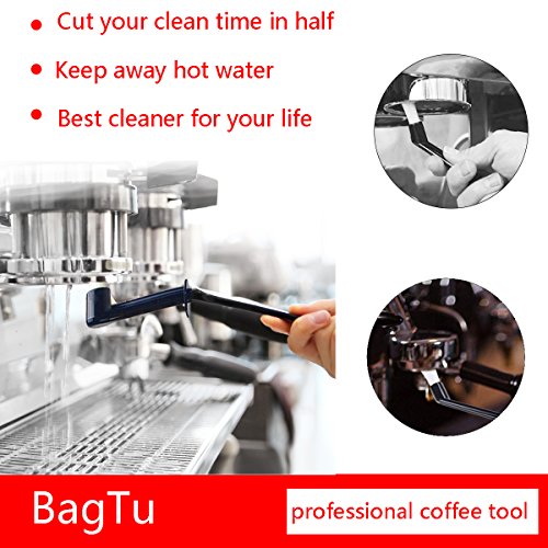 BagTu Café Cepillo de limpieza herramienta Set para café expreso máquina Group Head, negro, pack de 3