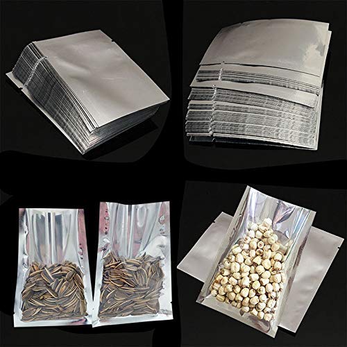 Baifeng 100pcs Calor Sello Bolsas Almacenaje Aluminio Metalizado Selladora Al Vacío Bolsas Calidad Alimentaria para Nueces - 12x17CM