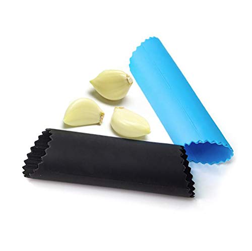 BaiJ Pelador de Ajos,2 Piezas Manual Pelador de Silicona Fácil Utiles de Cocina Útil Utensilios Accesorios Fácil de Pelar Ajo Gadgets de Cocina Mantenga Sus Manos Libres de Olores Negro/Azul