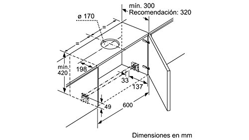 Balay - Campana telescopica serie cristal 60cm acero inoxidable clase de eficiencia ener