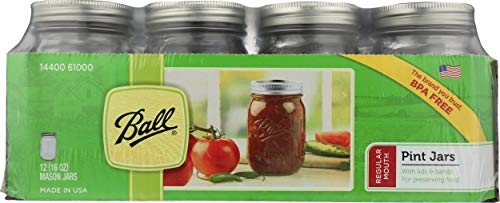 Ball Pint Jar, Regular Mouth, Set of 12, (16 oz)