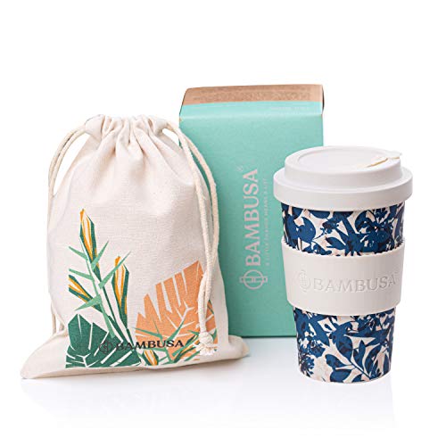 Bambusa Taza de café de bambú Reutilizable Taza amistosa del Viaje de Eco | Bolsa Gratis incluida