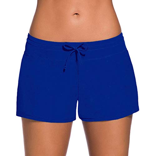 Bañador Mujer，Riou Mujeres Sexy Shorts de baño Trajes de baño Bañador Deportivo natación Bikini para Mujer Bragas Pantalones Cortos Ajustable